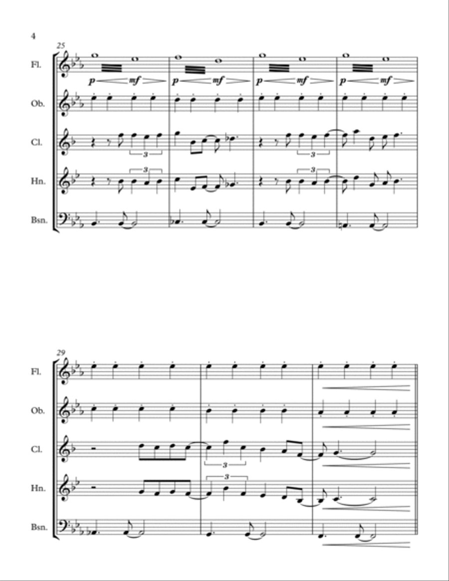 God Only Knows Woodwind Quintet scores gallery preview page 5