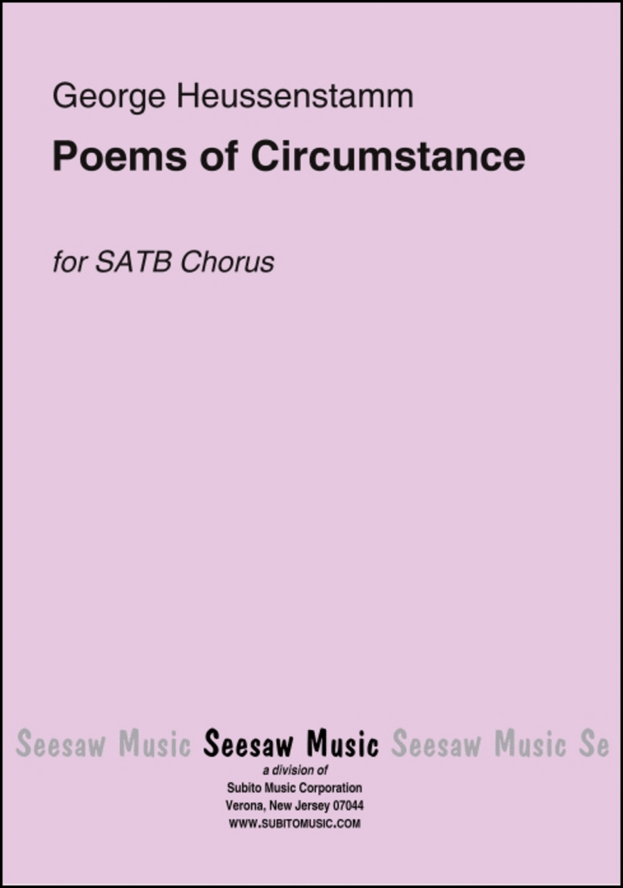 Poems of Circumstance Poems of Circumstance 4-Part scores gallery preview page 1