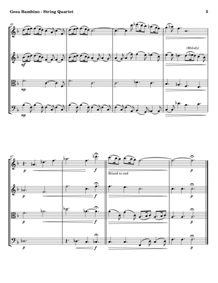 Gesu Bambino (Pastorale) - The Infant Jesus - String Quartet image number null