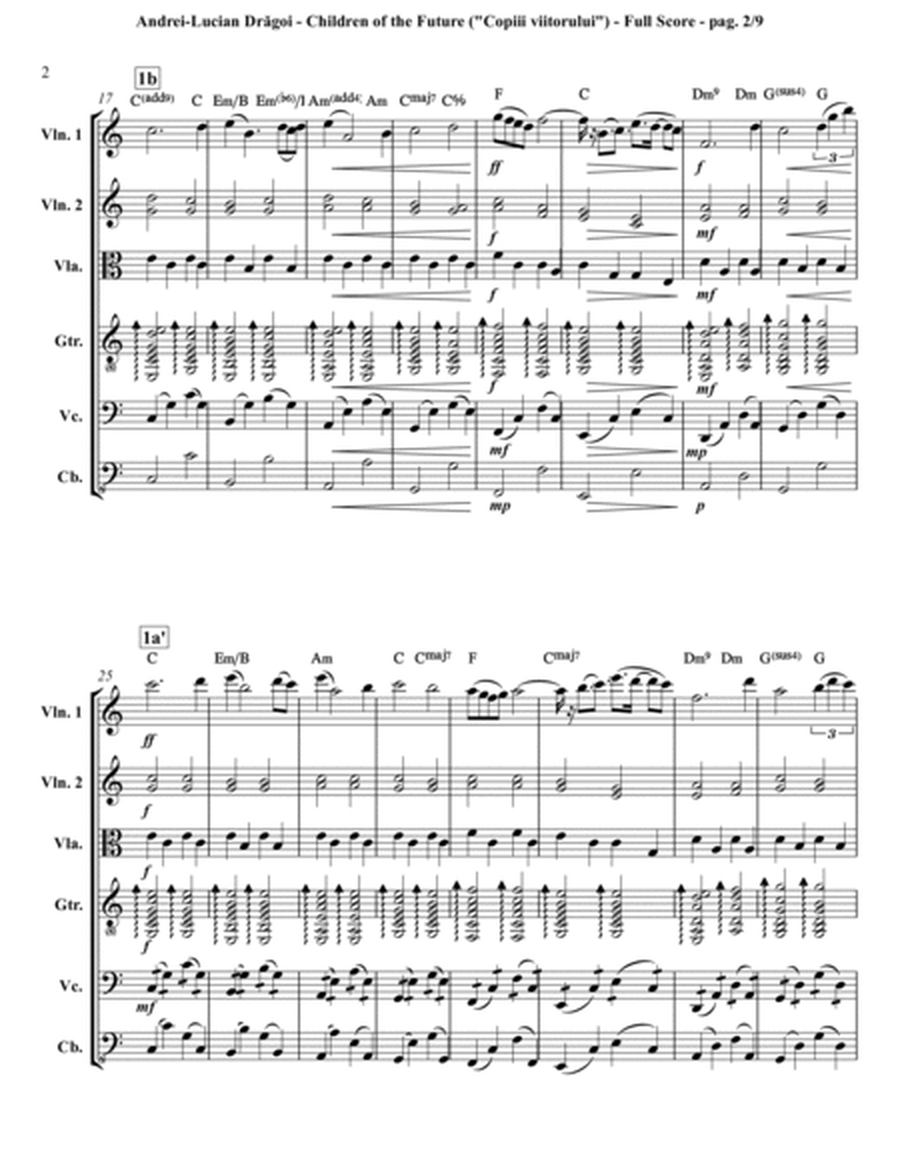 Children of the future (Copiii viitorului) - miniature arranged for for strings orchestra and guitar image number null