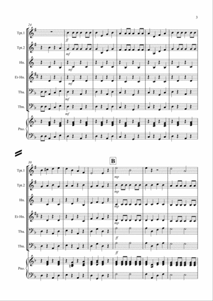 Drunken Sailor for Brass Quartet Brass Quartet scores gallery preview page 3