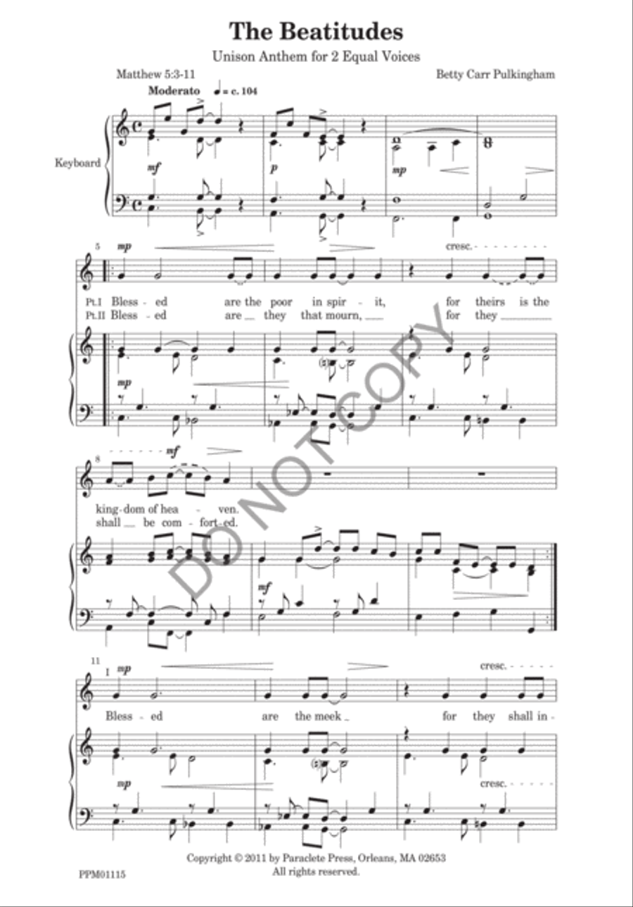 Beatitudes Beatitudes Unison Choir scores gallery preview page 3