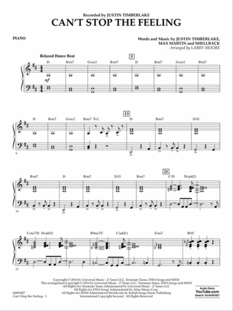 Can't Stop the Feeling String Orchestra scores gallery preview page 7