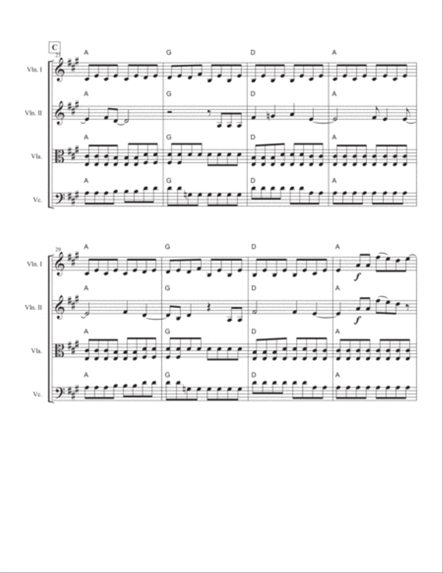 Beautiful Day String Quartet scores gallery preview page 4