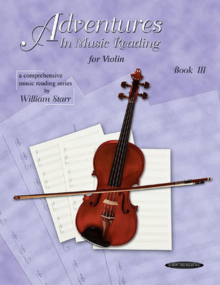 Book cover for Adventures in Music Reading for Violin, Book 3
