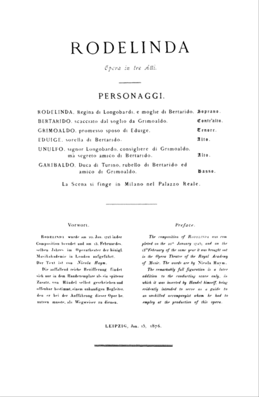 Rodelinda (1725) Voice scores gallery preview page 4