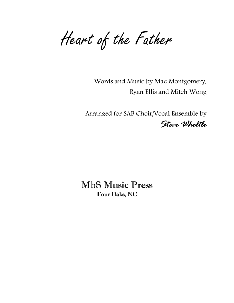 Heart Of The Father Heart Of The Father 3-Part scores gallery preview page 1