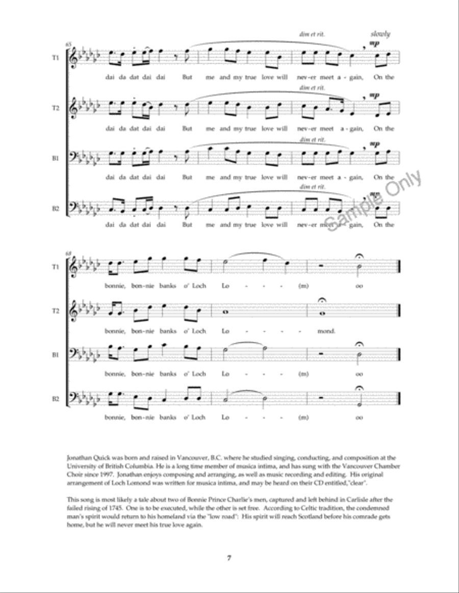 Loch Lomond Loch Lomond TTBB scores gallery preview page 8