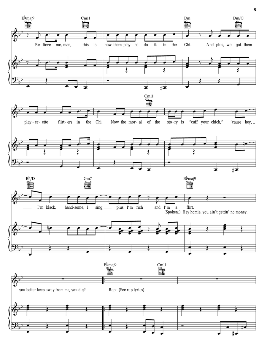 I'm A Flirt Remix Piano, Vocal, Guitar scores gallery preview page 5