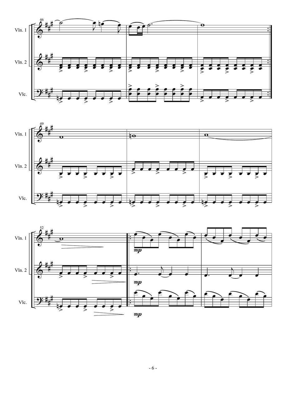 Clocks String Trio scores gallery preview page 6