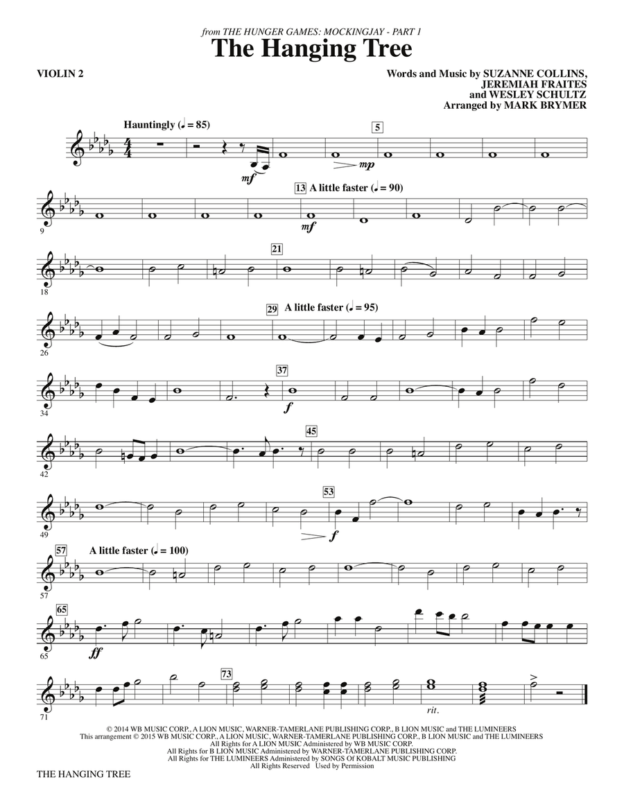 The Hanging Tree (from The Hunger Games: Mockingjay Part I) - Violin 2