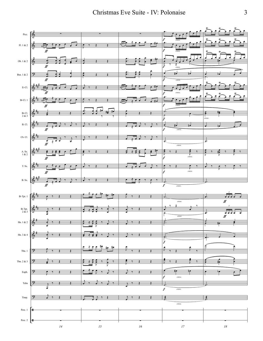 Christmas Eve Suite - IV. Polonaise Concert Band scores gallery preview page 5