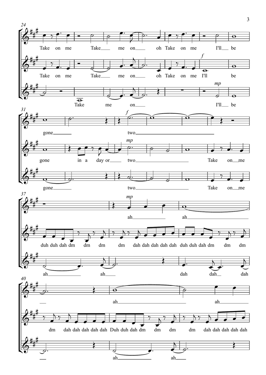 Take On Me SSA scores gallery preview page 3