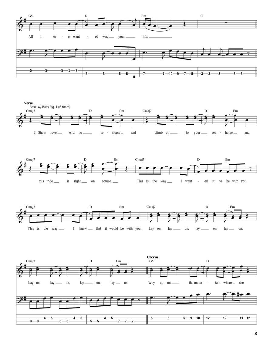 Dosed Bass Guitar Tablature scores gallery preview page 3