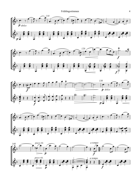 Frühlingsstimmen / Voices of Spring for flute (violin) and guitar image number null