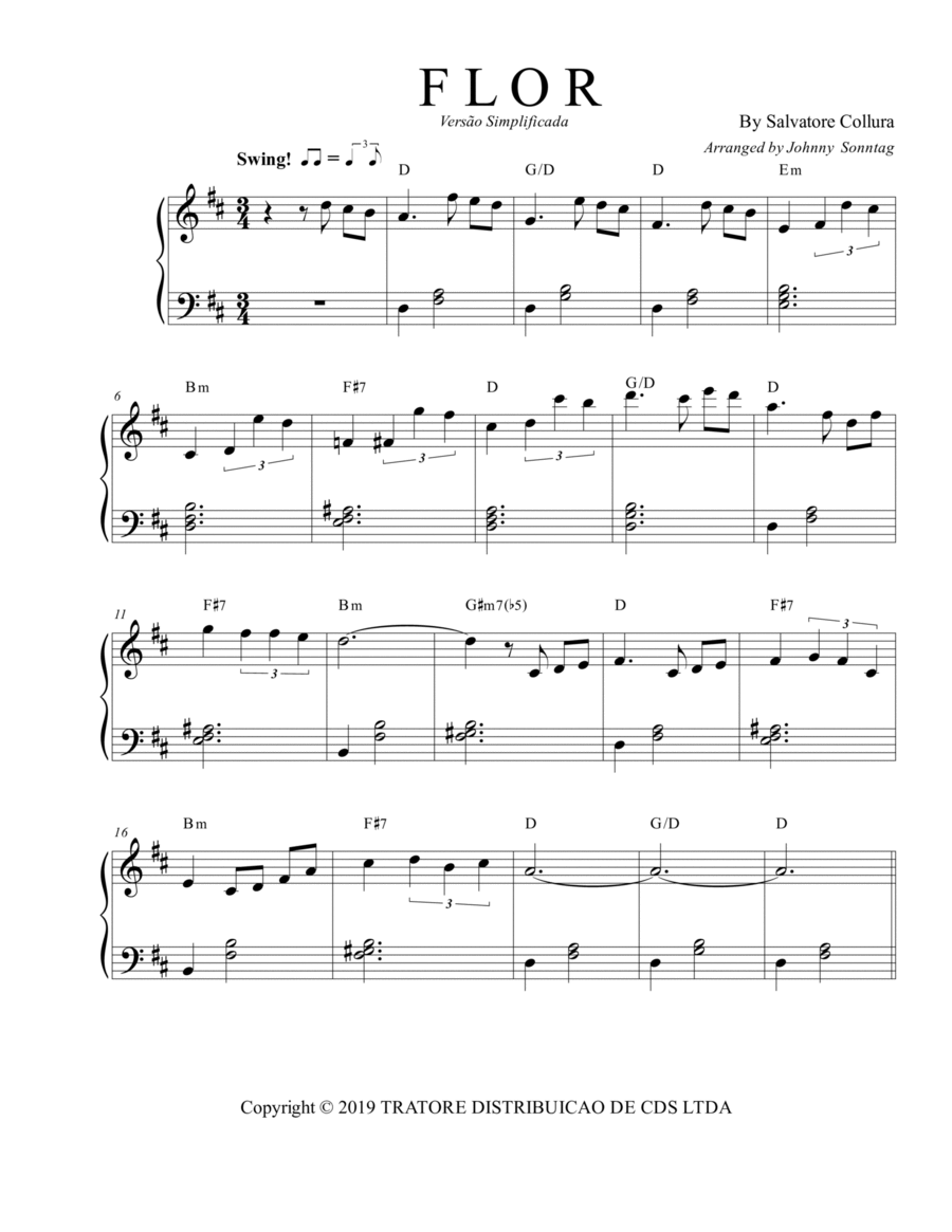 Flor Flor Piano Solo scores gallery preview page 1