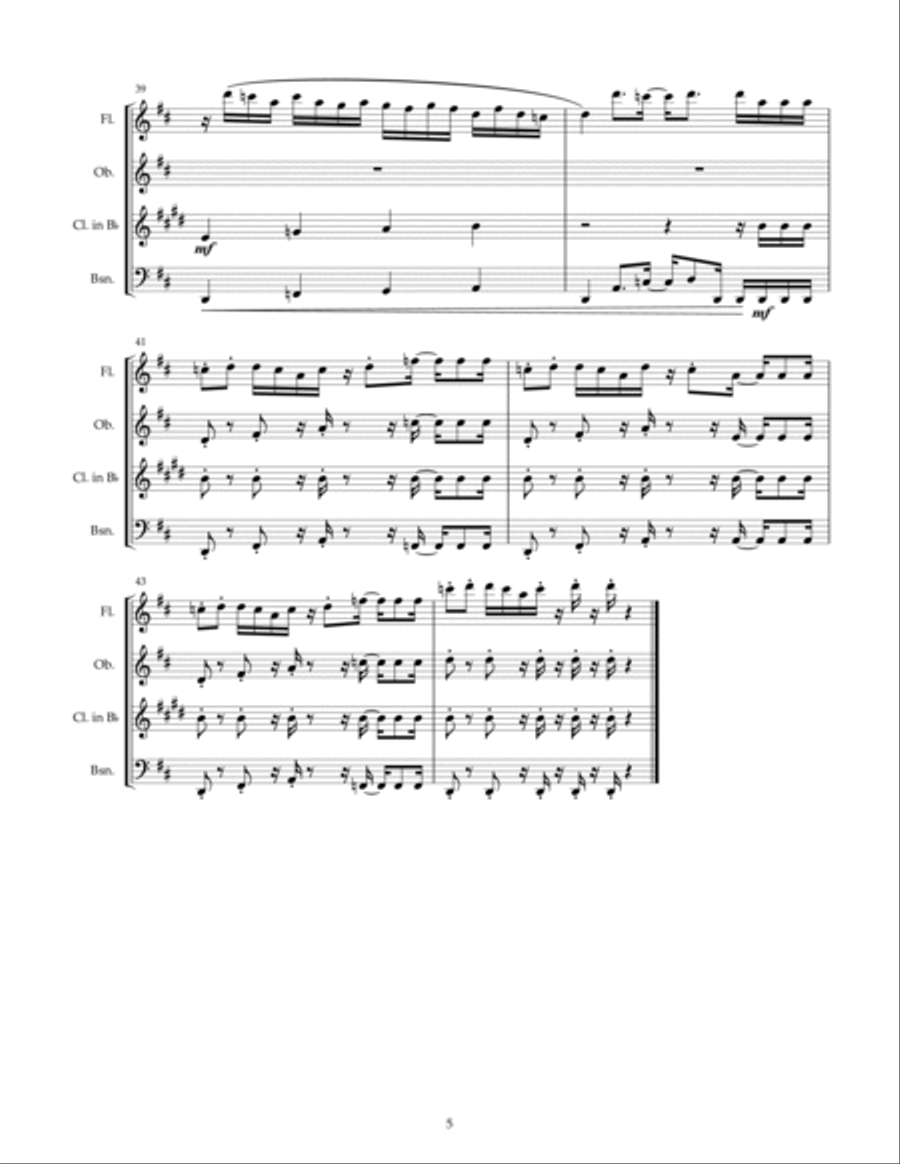 Love is the Sound (woodwind quartet) Woodwind Quartet scores gallery preview page 5