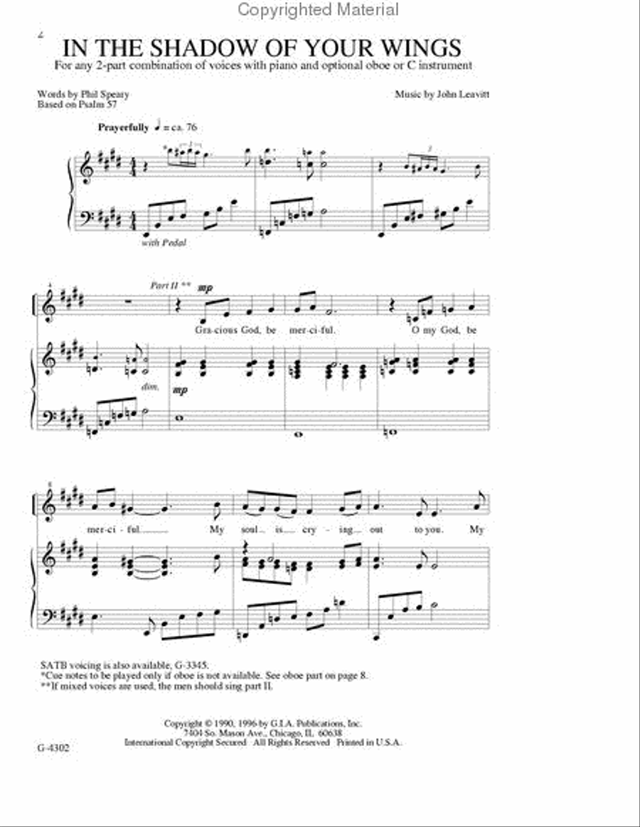 In the Shadow of Your Wings 2-Part scores gallery preview page 2
