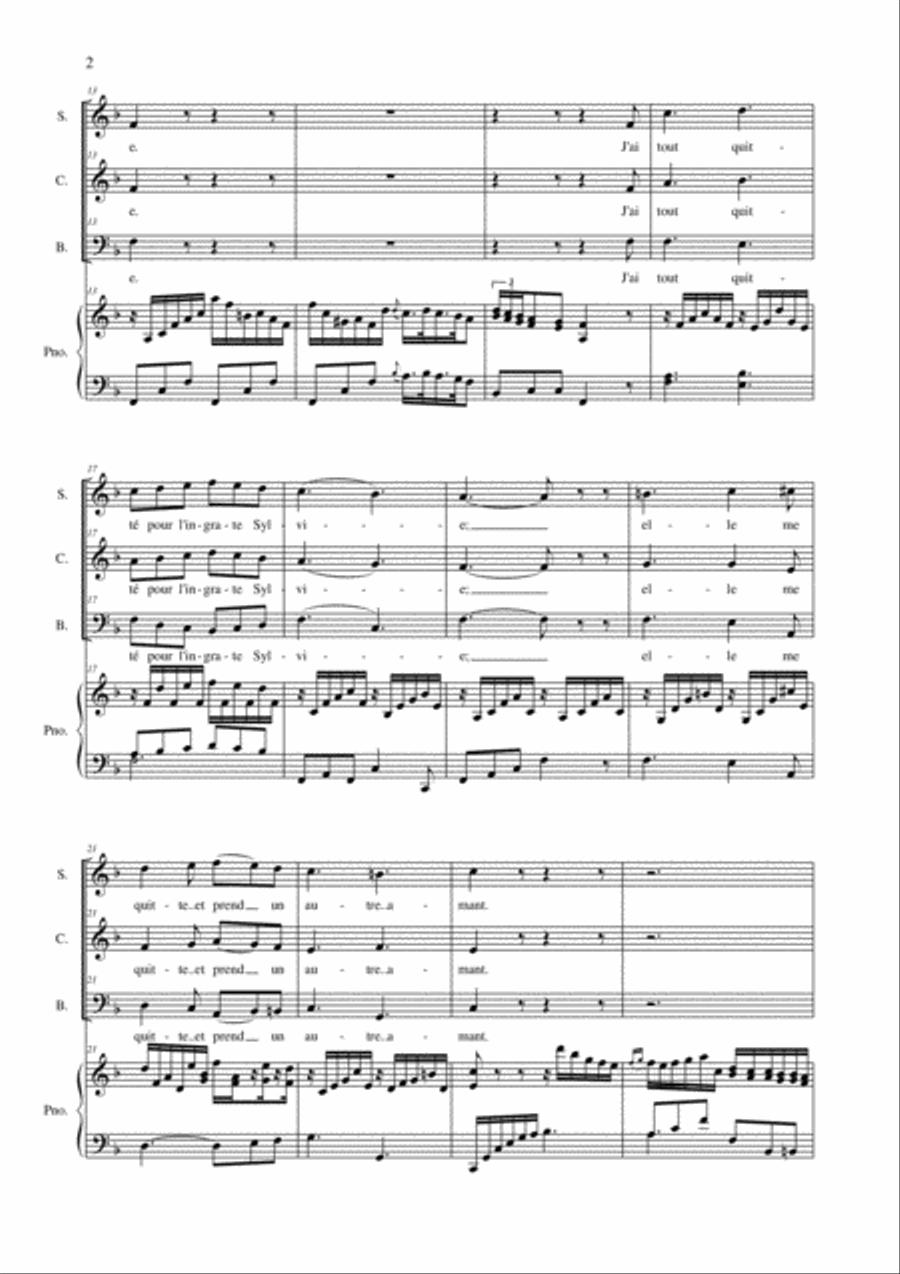 PLAISIR D'AMOUR - Arr. for SAB Choir and Piano 3-Part scores gallery preview page 2