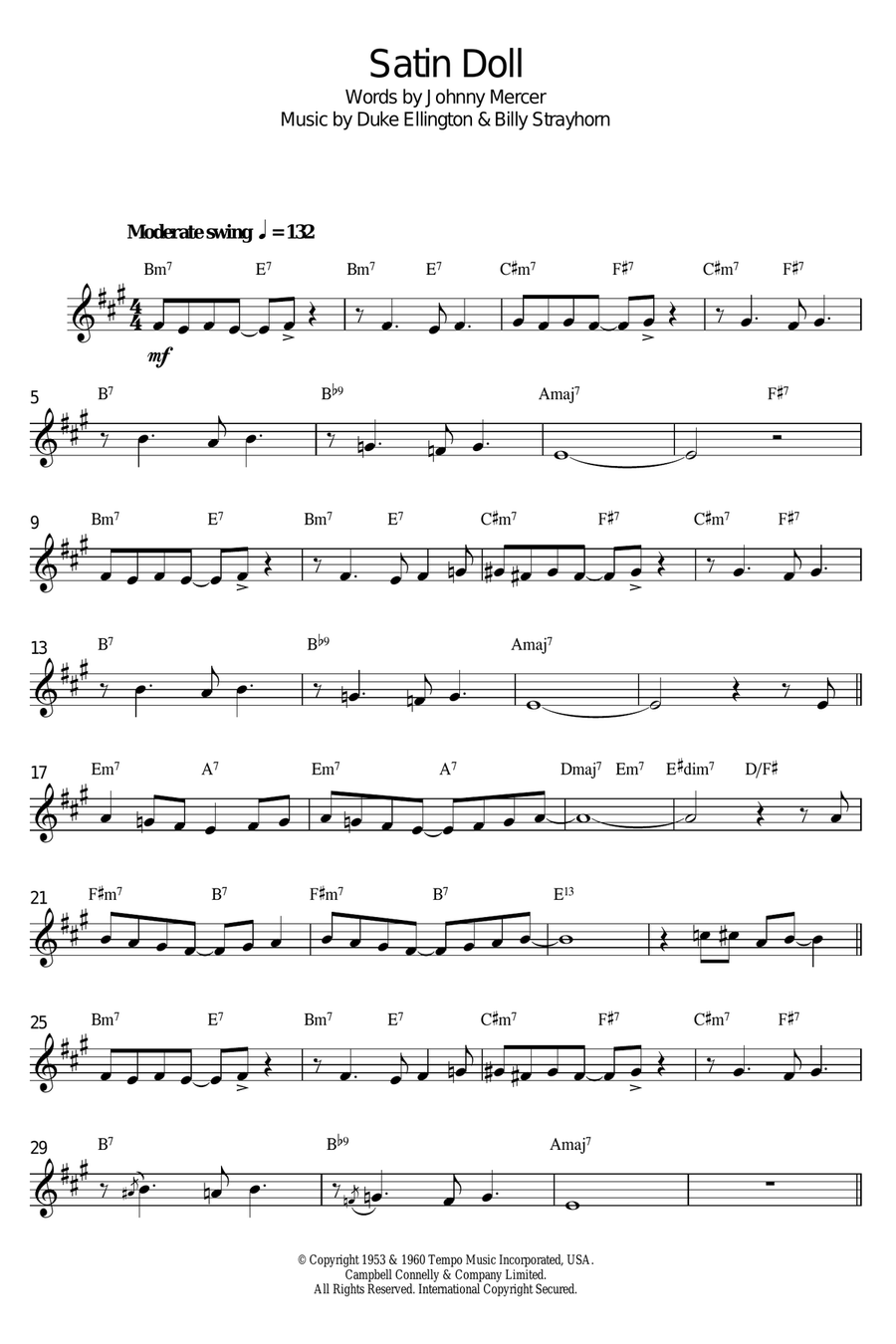Satin Doll Satin Doll Alto Saxophone scores gallery preview page 1