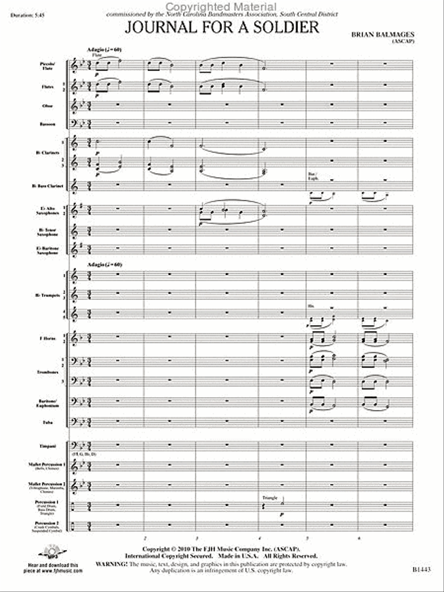 Journal for a Soldier Concert Band scores gallery preview page 2