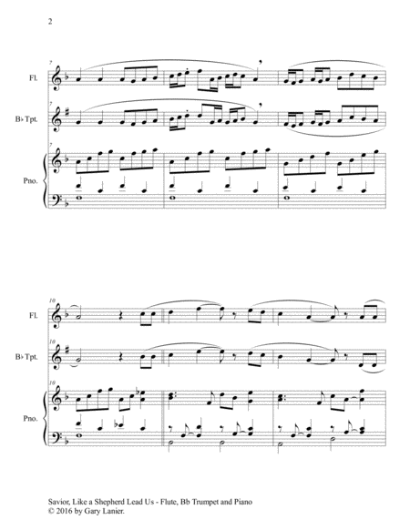 SAVIOR, LIKE A SHEPHERD LEAD US (Trio – Flute, Bb Trumpet & Piano with Parts) image number null