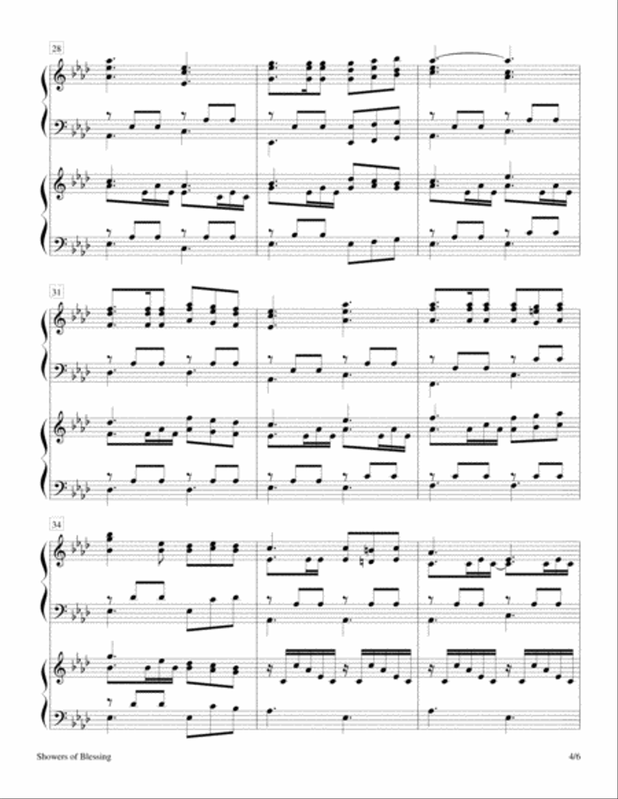 Showers of Blessing (2 Pianos, 4 Hands) 2 Pianos, 4-Hands scores gallery preview page 4