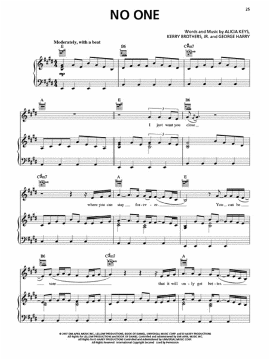 Alicia Keys Piano, Vocal, Guitar scores gallery preview page 5