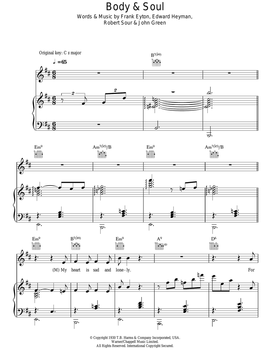 Body And Soul Body And Soul Acoustic Guitar scores gallery preview page 1