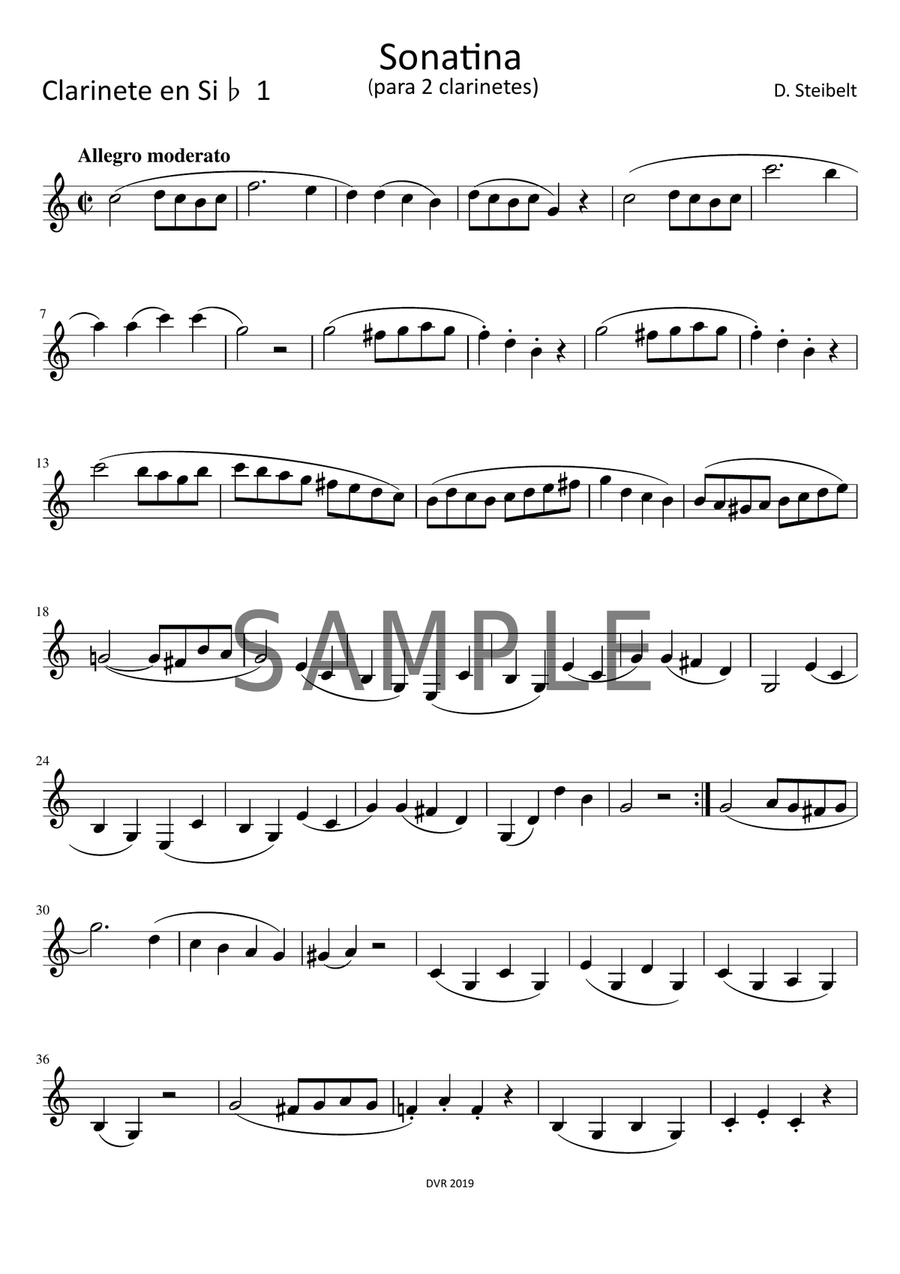 Steibelt Sonatina for 2 Clarinets Clarinet Duet scores gallery preview page 3