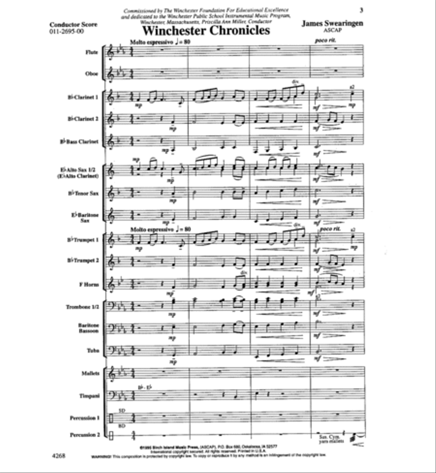 Winchester Chronicles Winchester Chronicles Concert Band scores gallery preview page 2