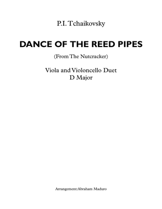 Book cover for Dance of The Reed Pipes (Mirlitons from The Nutcracker) Viola and Cello Duet