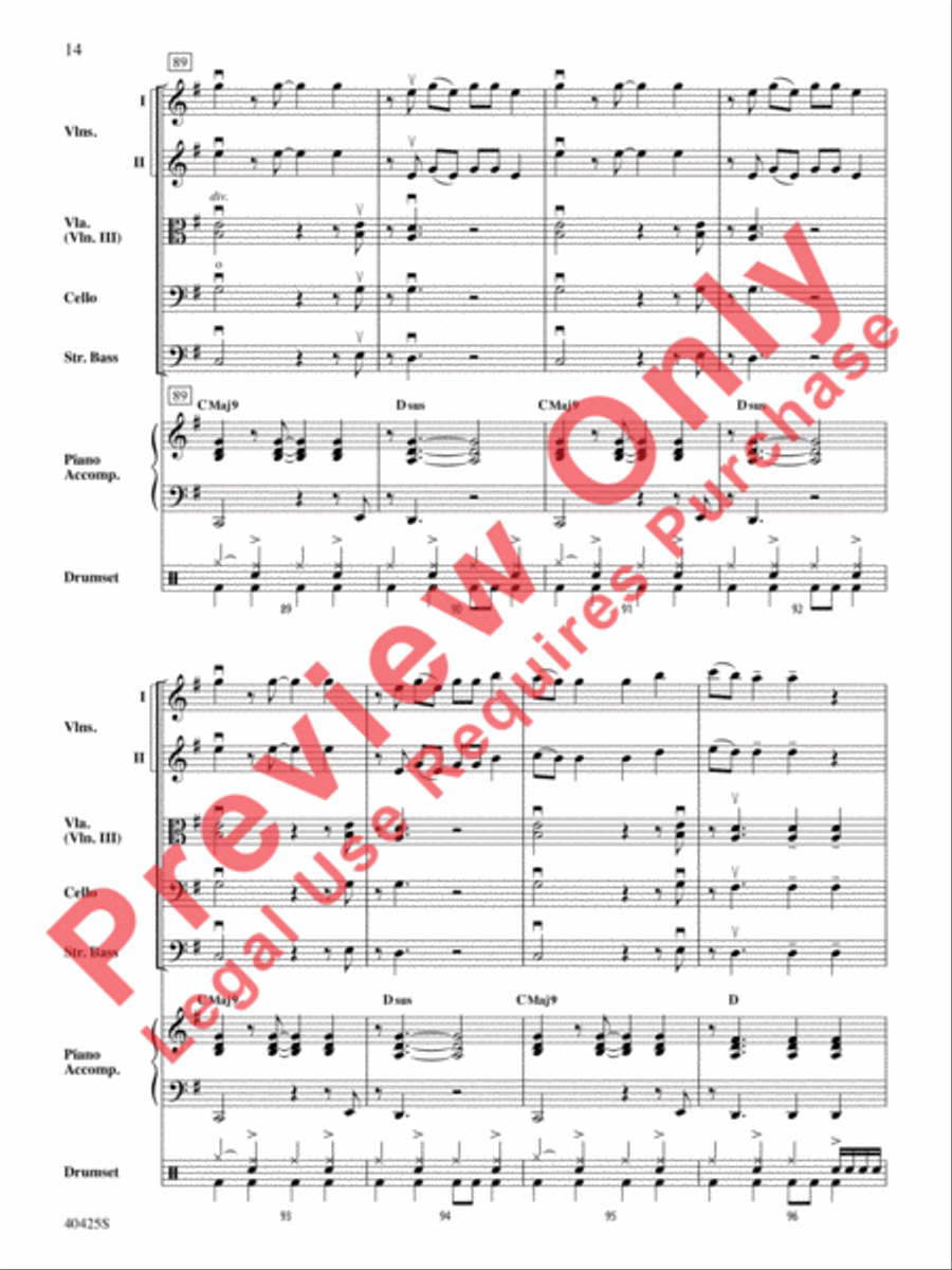 Teenage Dream / Super Bass Mash-Up String Orchestra scores gallery preview page 15