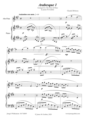 Debussy: Arabesque 1 for Alto Flute & Piano