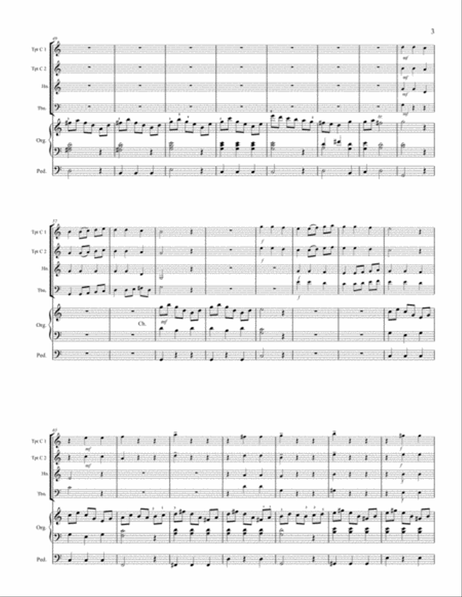 Albinoni Concerto in C Major Opus 7, Number 2 - Brass Quartet and Organ Small Ensemble scores gallery preview page 4