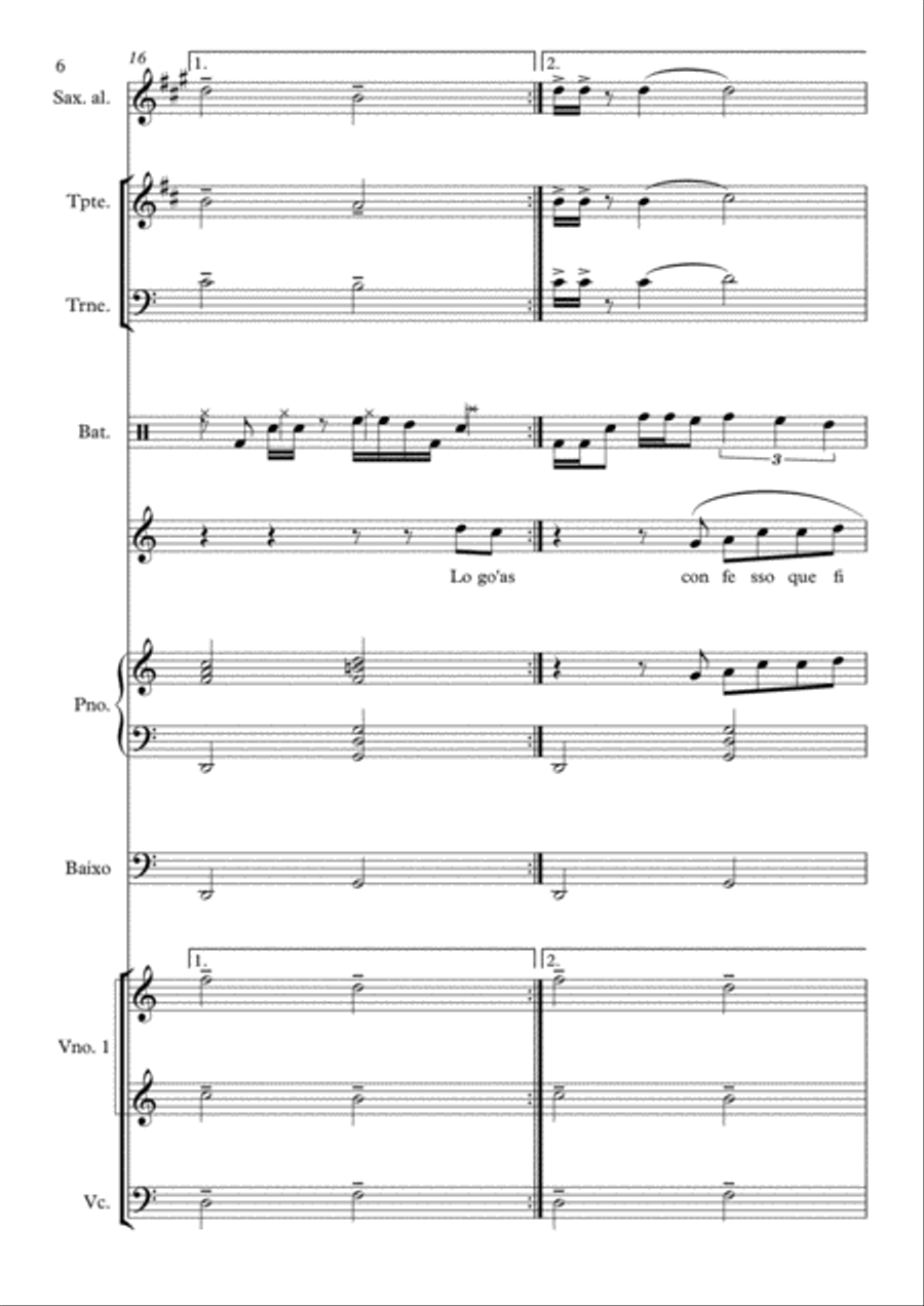Casamento com a Mão de Deus Piano, Vocal, Guitar scores gallery preview page 6