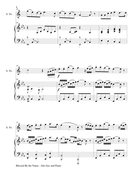 BLESSED BE THE NAME (Duet – Alto Sax and Piano/Score and Parts) image number null