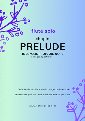 Prelude in A Major - Op 28, n 7 - Chopin for flute solo in C