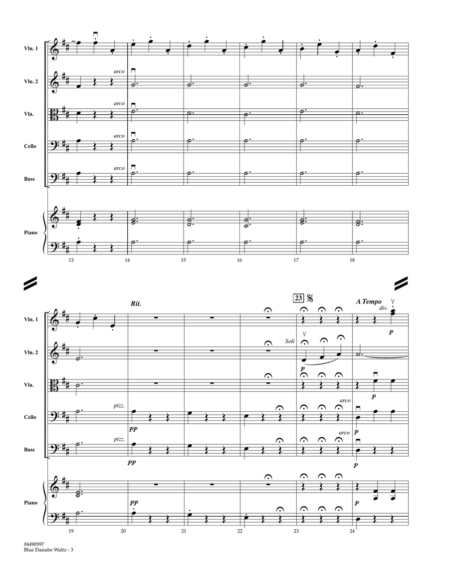 Blue Danube Waltz - Full Score String Orchestra scores gallery preview page 2
