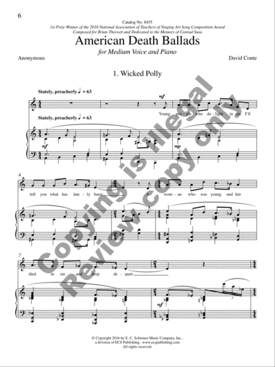 American Death Ballads (Piano/Vocal Score) Medium Voice scores gallery preview page 27
