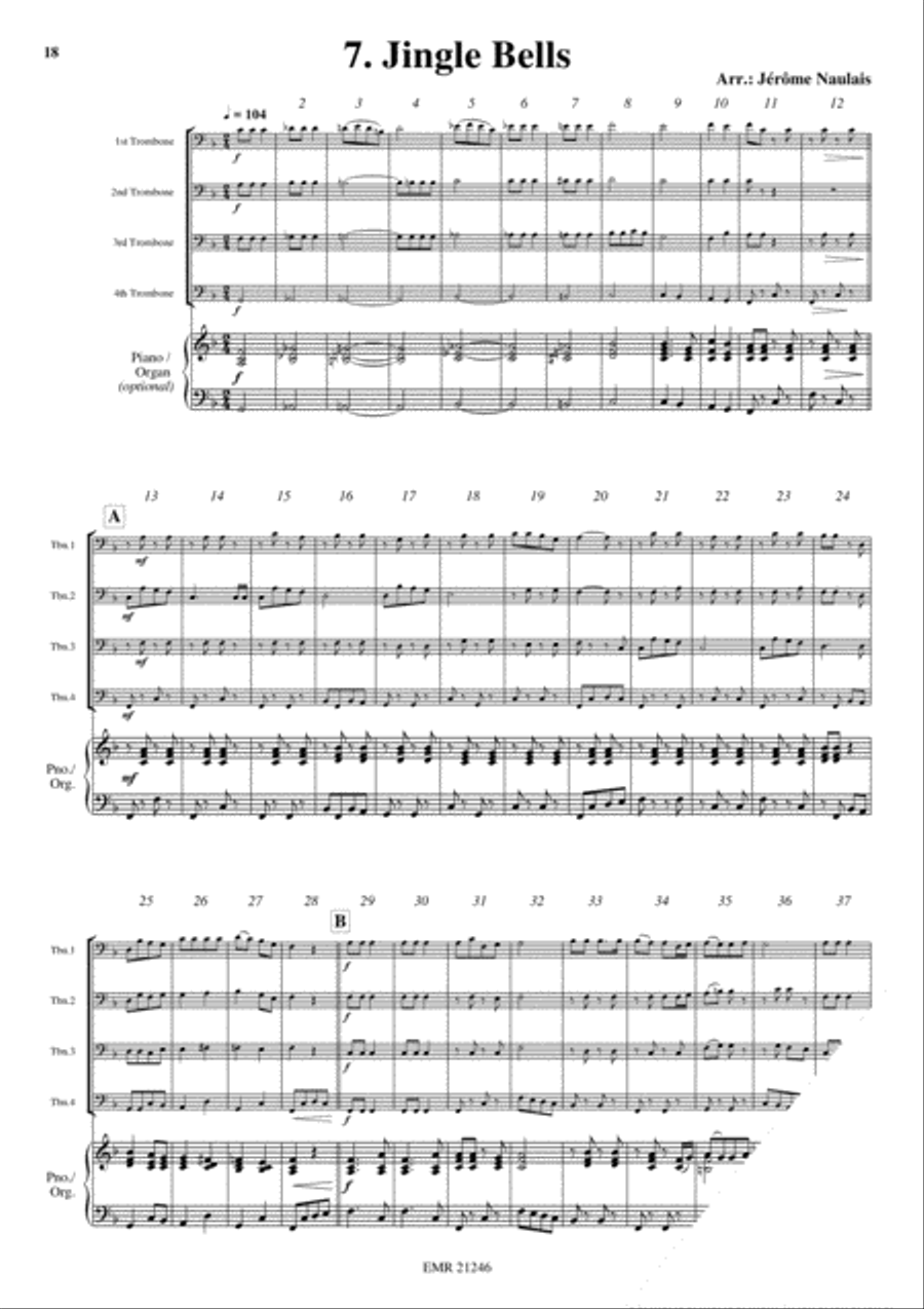 18 Christmas Songs Trombone Quartet scores gallery preview page 9