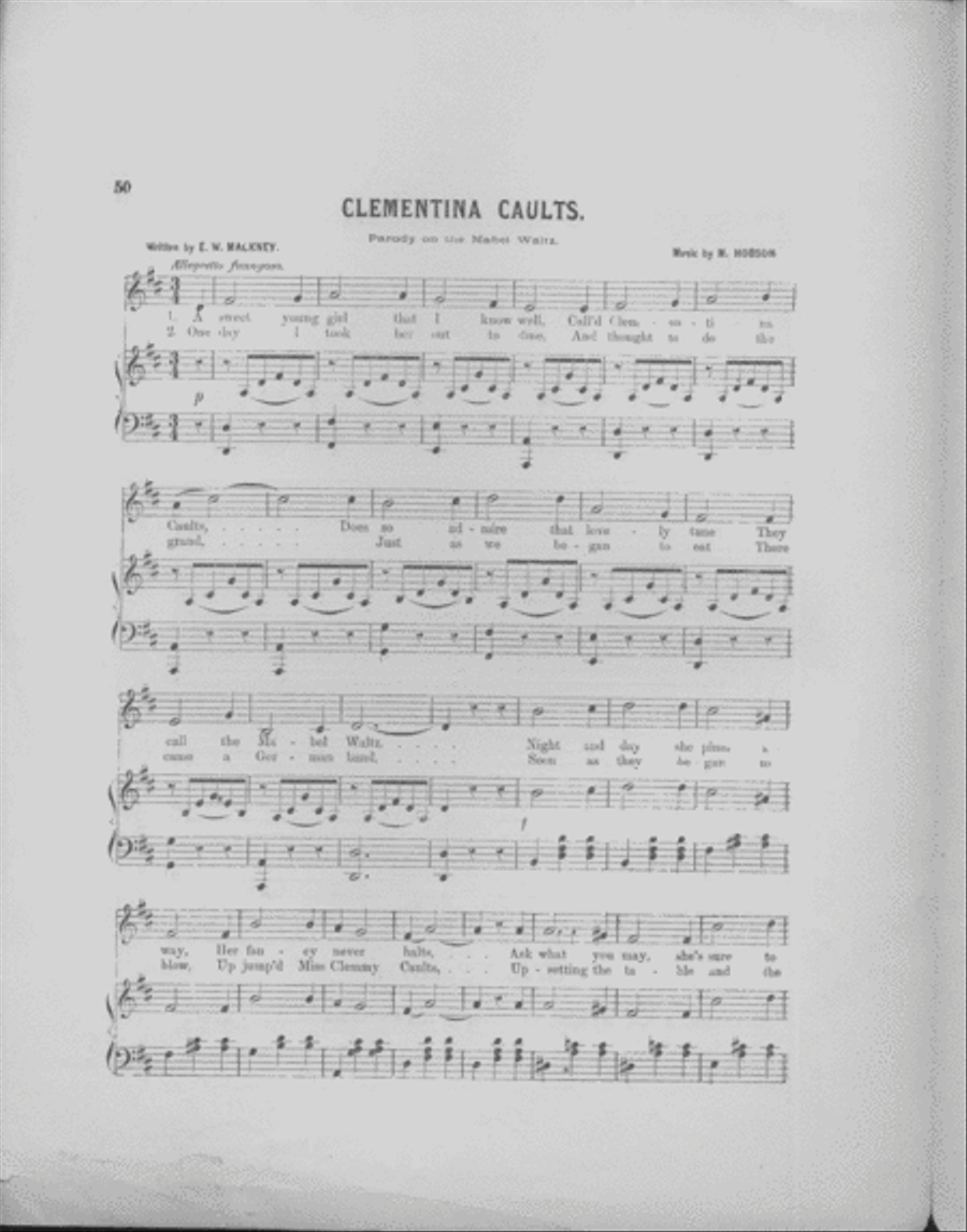 Popular Comic Songs. Clementina Caults Voice scores gallery preview page 2