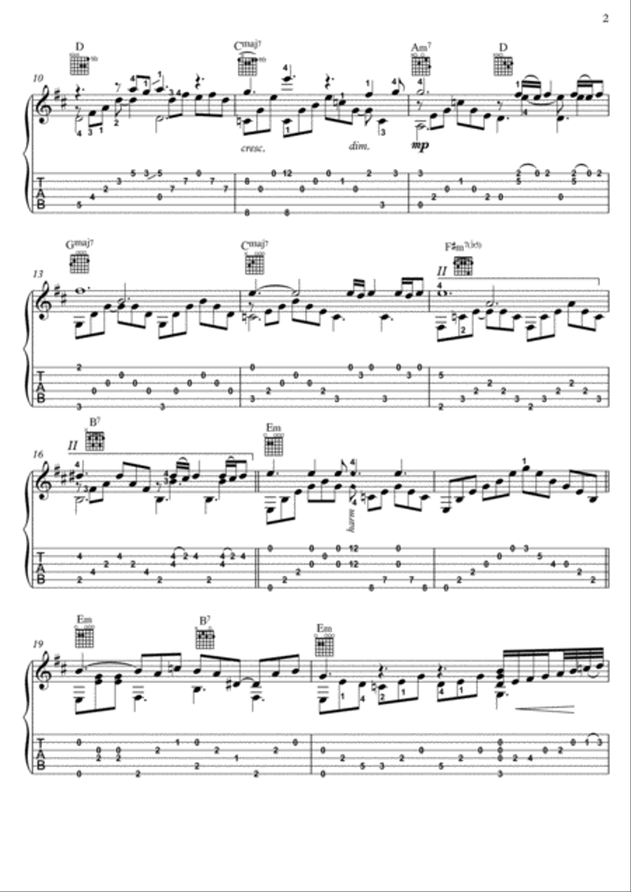 Chi Mai Classical Guitar scores gallery preview page 2