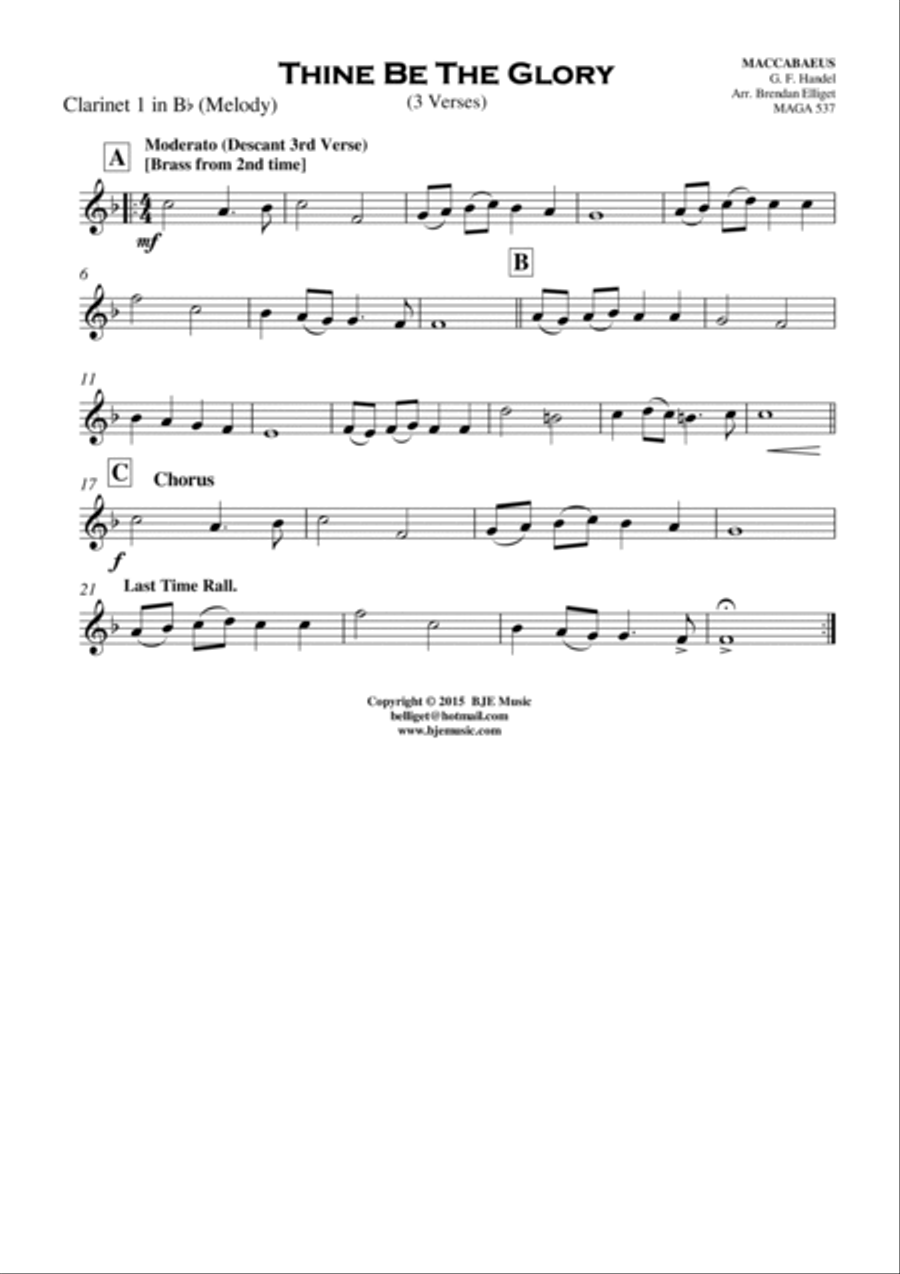 Thine Be The Glory (MACCABEUS) - Full Orchestra/ Concert Band with Optional Piano Concert Band scores gallery preview page 5