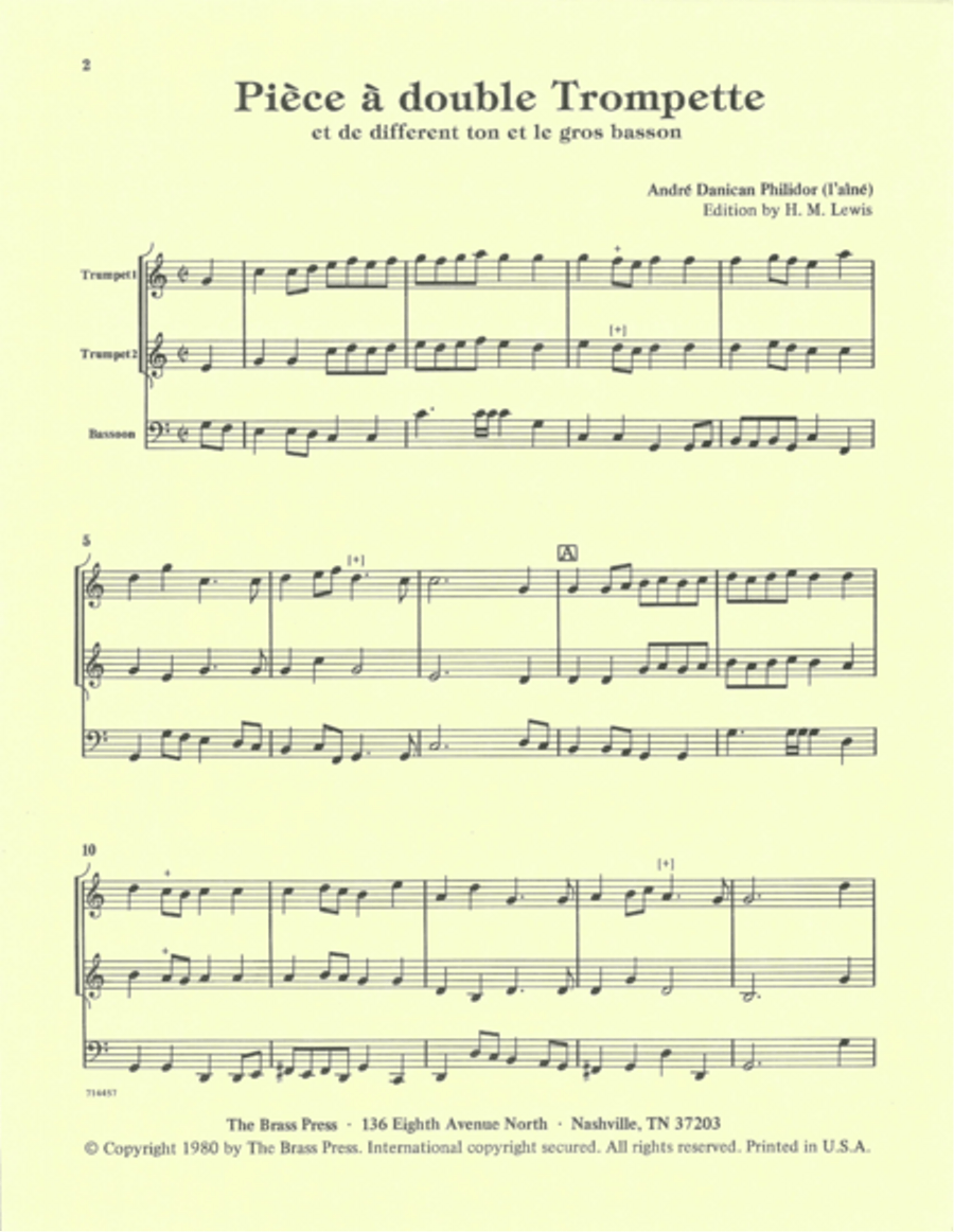 Pièce à double trompette Bassoon scores gallery preview page 2