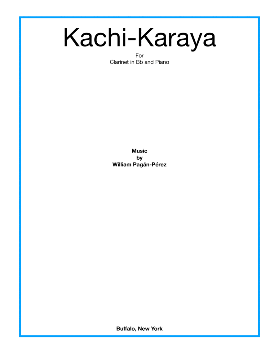 Kachi-Karaya Clarinet Solo scores gallery preview page 1
