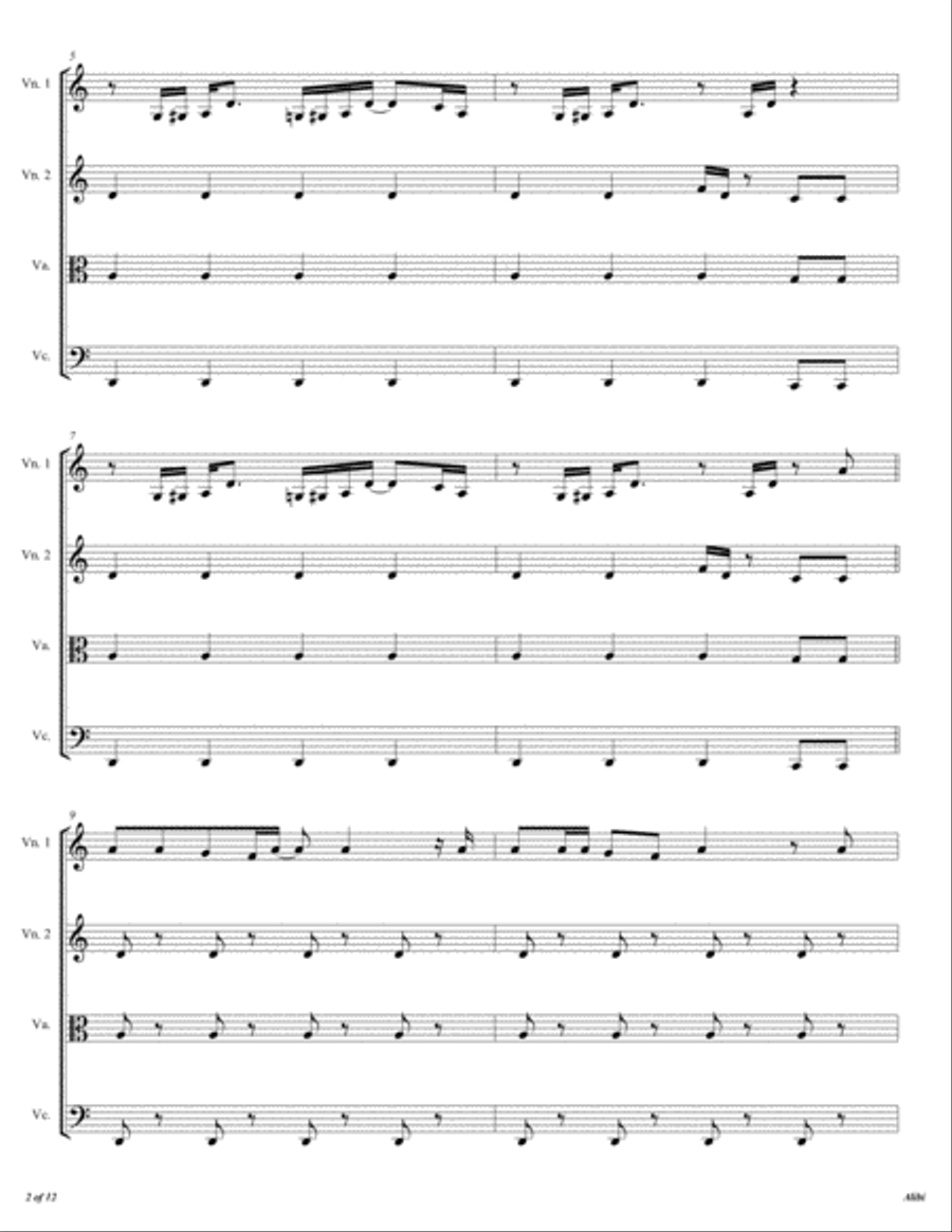 Alibi String Quartet scores gallery preview page 3