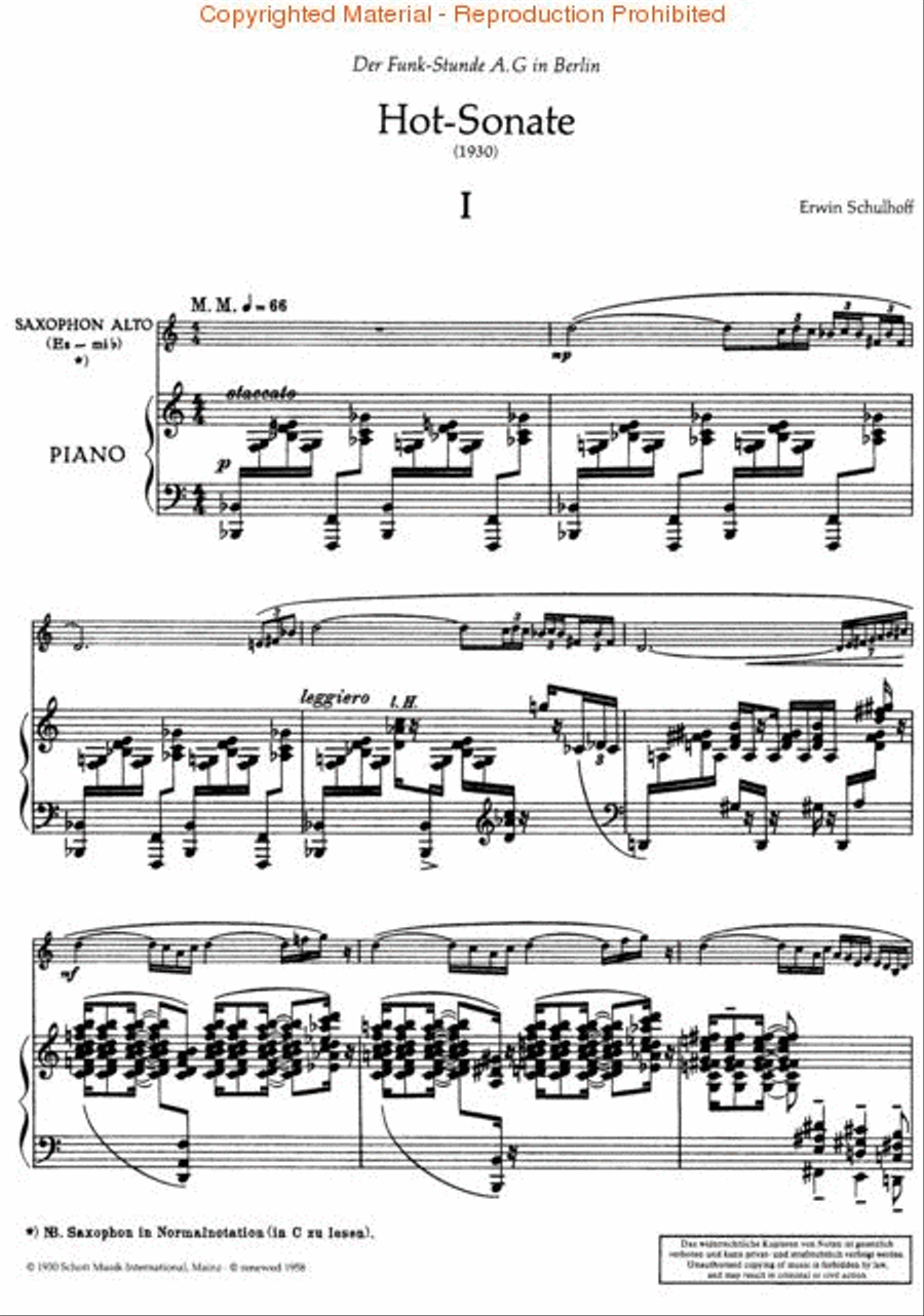 Hot-Sonate (Jazz Sonata) Alto Saxophone scores gallery preview page 2