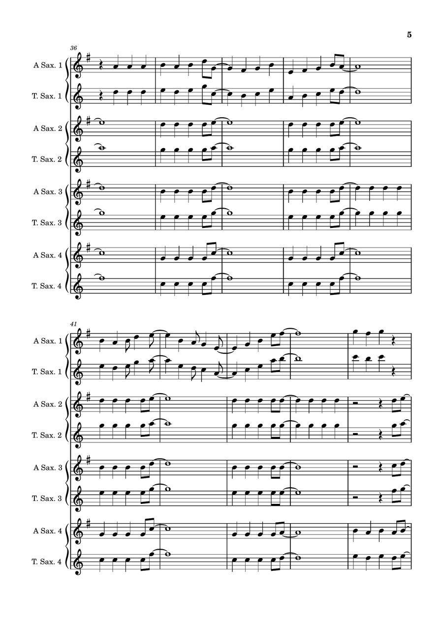 Four And A Bit (Sax Quartet flexible) Saxophone Quartet scores gallery preview page 5