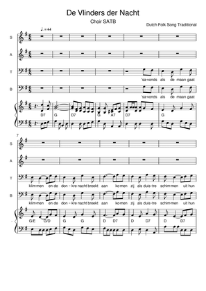 De Vlinders der Nacht - Dutch Folk Song for Choir SATB